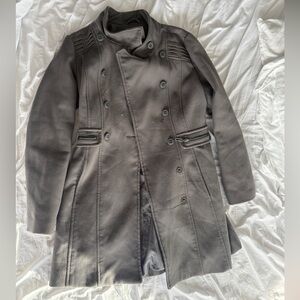 Vero Moda Charcoal Double-Breasted Trench Coat